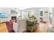 The cozy living room with a fireplace is a great place to relax and entertain at 2111 Woodland Ave, Raleigh, NC 27608