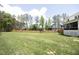 View of the expansive backyard, enclosed by a wooden fence, offering privacy and a lush green lawn at 2200 Mays Crossroads Rd, Louisburg, NC 27549