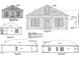 This elevation shows the front, rear, left, and right sides with shingles and siding at 221 E Washington St, Coats, NC 27521