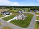 Aerial view of home with well-manicured lawn in a lovely neighborhood at 25 Deer Tail Ln # 52, Fuquay Varina, NC 27526