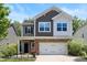 Charming two-story home featuring a stone-accented facade, two-car garage, and a beautifully landscaped front yard at 2513 Magnolia Tree Ln, Durham, NC 27703