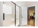 Bathroom featuring a glass enclosed shower with built-in seat at 2833 Praire View Pt, Wendell, NC 27591
