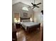 Serene bedroom with vaulted ceiling, natural light and hardwood flooring at 2833 Praire View Pt, Wendell, NC 27591