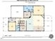 First floorplan displaying room dimensions of kitchen, living, study and garage at 2909 Thurman Dairy Loop, Wake Forest, NC 27587