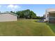 Image showcasing the expansive backyard and shed for the home at 45 Hawley Ridge Dr, Dunn, NC 28334