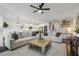 Spacious living room with hardwood floors and stylish decor and open to Kitchen at 4504 Beckel Rd, Willow Springs, NC 27592