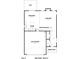 First floor plan featuring a kitchen, living room, dining room, and two-car garage at 58 Butterbean Ct, Zebulon, NC 27597