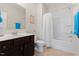 Bathroom featuring a single vanity, a tub with a shower, and a toilet at 608 Grand Central Sta, Apex, NC 27502