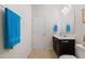 Bathroom featuring vanity with a large mirror and a toilet at 608 Grand Central Sta, Apex, NC 27502