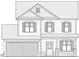 Detailed elevation drawing of a two-story home with a front-facing garage at 79 Butterbean Ct, Zebulon, NC 27597