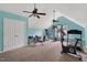 Finished bonus room with exercise equipment at 809 Parkridge Dr, Clayton, NC 27527