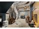 Unfinished basement with visible ductwork and utilities, offering potential for customization and ample storage at 8232 Glynmorgan Way, Chapel Hill, NC 27516