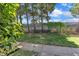 Backyard featuring a chain link fence and green foliage at 917 Saint Marys St, Raleigh, NC 27605