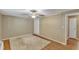 Bedroom with hardwood floors, ceiling fan, window with blinds, and air conditioner at 917 Saint Marys St, Raleigh, NC 27605