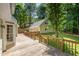 View from the backyard deck overlooking the detached garage at 103 Donna Pl, Cary, NC 27513
