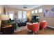 Comfortable living room with large windows, hardwood flooring, and stylish decor at 1033 Cuthbert Ln, Durham, NC 27703