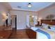 This main bedroom provides an ensuite bathroom and closet access at 1033 Cuthbert Ln, Durham, NC 27703