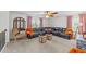 Upstairs bonus room with a comfortable couch and accent pillows at 108 Yosemite Ct, Holly Springs, NC 27540