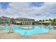 Community pool is surrounded by ample seating, sun shelters, and has a kid-friendly waterpark at 1141 Brookhill Way, Cary, NC 27519