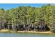 Secluded lake house with a red roof, surrounded by towering trees providing privacy at 11813 Edgewater Ct, Raleigh, NC 27614