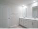 Bathroom features white double vanity with modern fixtures and a large mirror at 1730 Pie Filling Dr, Haw River, NC 27258