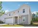 An exterior elevation shows a modern two-story home with gray siding and a two car attached garage at 1730 Pie Filling Dr, Haw River, NC 27258