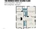 Second floorplan featuring three bedrooms, two bathrooms, walk-in closet and a loft at 196 Norwich Dr, Clayton, NC 27520