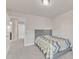 Bedroom with carpeted floor, neutral wall paint and a bed with a padded headboard at 2217 Holtwood Way, Apex, NC 27523
