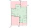 First floor plan with kitchen, living room, and primary bedroom with ensuite bathroom at 2217 Holtwood Way, Apex, NC 27523