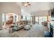 Cozy living room with open floor plan leading to dining and kitchen areas at 2910 Reynolda Cir, Durham, NC 27712