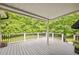 The covered deck overlooks private, green space, perfect for relaxing or hosting gatherings at 2917 Kesler Trl, Mebane, NC 27302