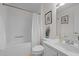 Cozy bathroom featuring a shower-tub combination and a vanity with a sink and tasteful decor accents at 2917 Kesler Trl, Mebane, NC 27302