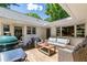 Charming outdoor patio featuring wicker furniture, a wooden deck, and an outdoor grill for outdoor entertainment at 3028 Rothgeb Dr, Raleigh, NC 27609
