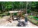 Backyard with wooden swing and play area at 305 Monterey Ct, Benson, NC 27504