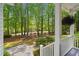 A view from the porch overlooking the front yard and surrounding greenery at 3201 Keighley Forest Dr, Wake Forest, NC 27587