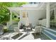 A delightful patio with comfortable seating and an umbrella, perfect for outdoor relaxation and entertainment at 3201 Keighley Forest Dr, Wake Forest, NC 27587