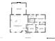 An overhead floor plan of a 1520 square foot home with three bedrooms, two bathrooms, and an open-concept kitchen and dining area at 4501 Rockwood Dr, Raleigh, NC 27612