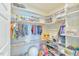 closet with lots of shelves, hanging rods, and storage for cloths and toys at 457 S Greensboro St, Carrboro, NC 27510