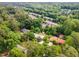 Aerial view of a neighborhood with tree-lined streets and well-maintained homes and yards at 4832 Brookhaven Dr, Raleigh, NC 27612