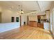 Spacious living room featuring hardwood floors and recessed lighting at 4832 Brookhaven Dr, Raleigh, NC 27612