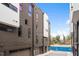 An exterior row of modern townhomes with a view of the side facade at 512 Gordon St # 1006, Durham, NC 27701