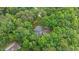 Aerial view of a secluded home surrounded by a dense forest at 5241 Mill Dam Rd, Wake Forest, NC 27587