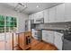 Modern kitchen with stainless steel appliances, granite countertops, and white cabinets at 5310 Echo Ridge Rd, Raleigh, NC 27612