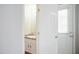 Bathroom view showing vanity with granite top at 603 Middleton Ave, Cary, NC 27513