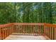 Wooden deck surrounded by a lush green canopy of trees, providing a private outdoor space at 603 Middleton Ave, Cary, NC 27513