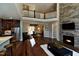 Inviting living room with a stone fireplace, hardwood floors, and an open layout perfect for entertaining at , Wake Forest, NC 27587