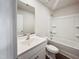 Standard bathroom with a combined shower and bathtub, single sink vanity, and ample storage at 631 Southwick Pl, Mebane, NC 27302