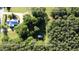 Aerial view of the property highlighting the generous lot size surrounded by lush trees at 7227 Cleveland Rd Rd, Clayton, NC 27520