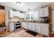 Bright kitchen featuring white cabinets, granite countertops, and modern appliances at 8 Wexford Dr, Durham, NC 27713
