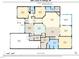Floorplan showing layout of the first floor, including the kitchen and primary bedroom at 8461 Lentic Ct, Raleigh, NC 27615